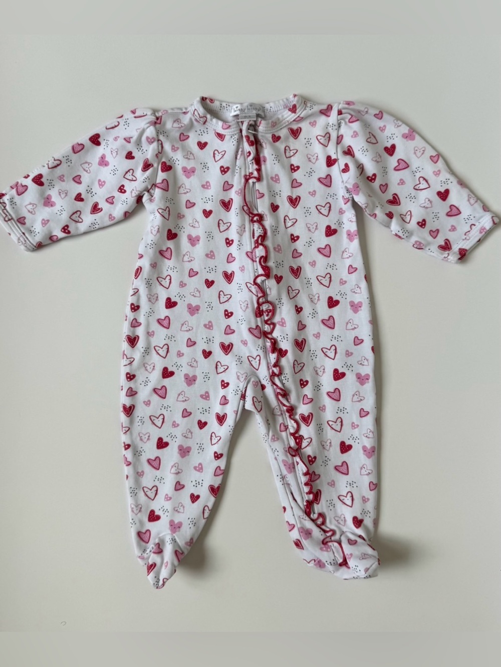 Kissy Kissy - White Footed One-Piece with Pink and Red Hearts